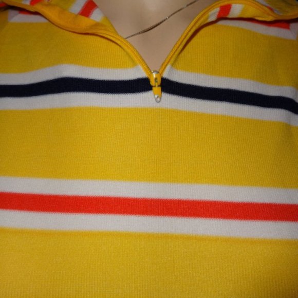 MOD 60's GoGo Girl Yellow Stripe Stretch T shirt - Picture 7 of 7